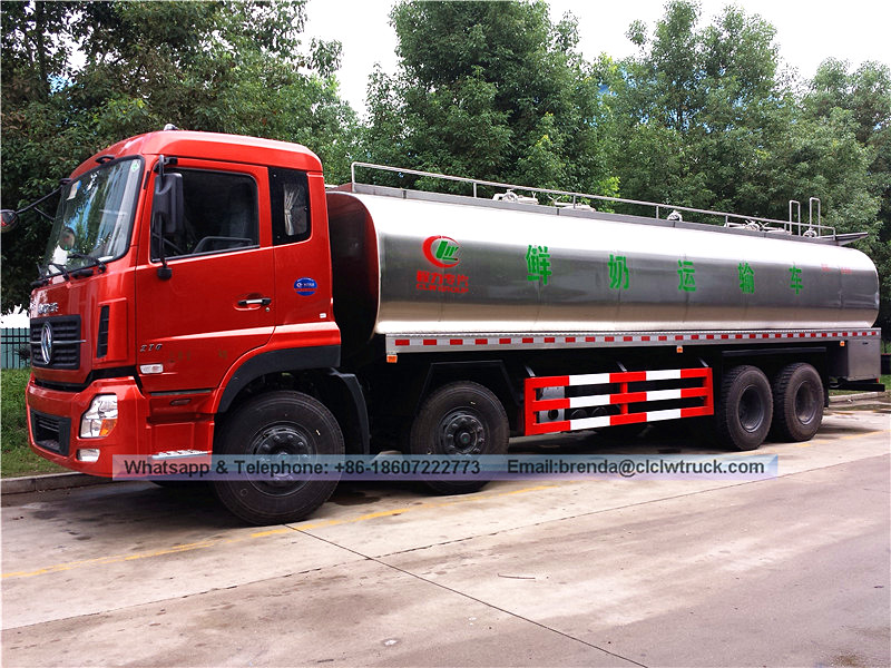 Continental Dongfeng 25CBM transporte de camiones 8x4 leche fresca