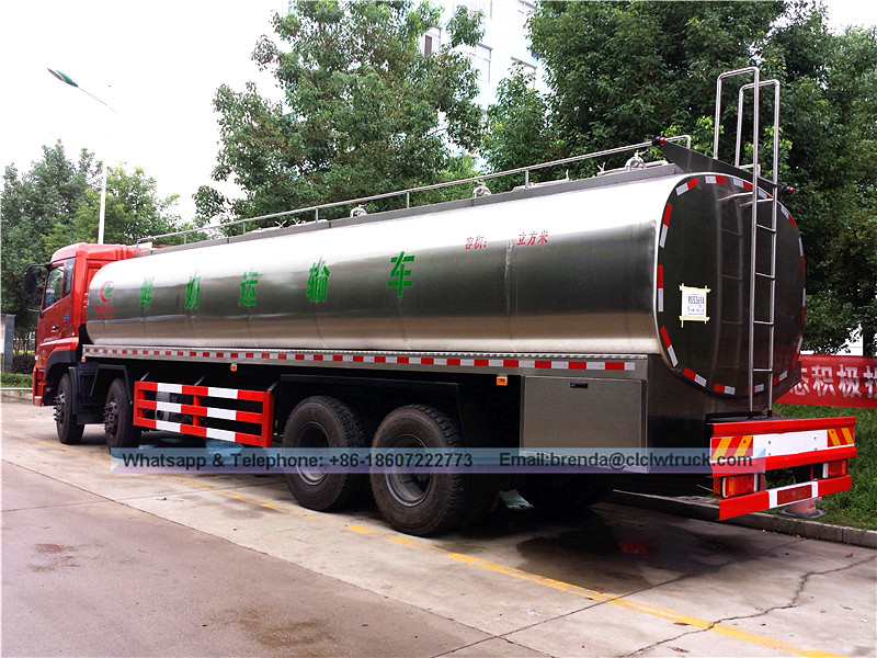 Continental Dongfeng 25CBM transporte de camiones 8x4 leche fresca