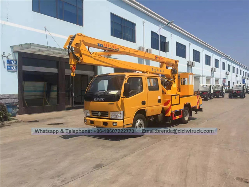 Proveedor de vehículos con plataforma aérea de 12 metros de doble cabina DFAC