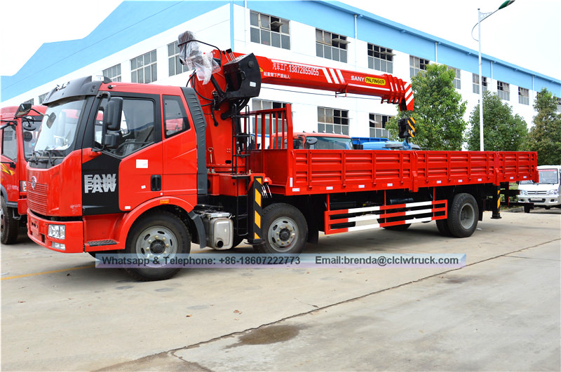 FAW Truck Mounted Pembekal Crane, 8000-10000 kilo Truck Crane, Truck Mounted Crane pengilang China