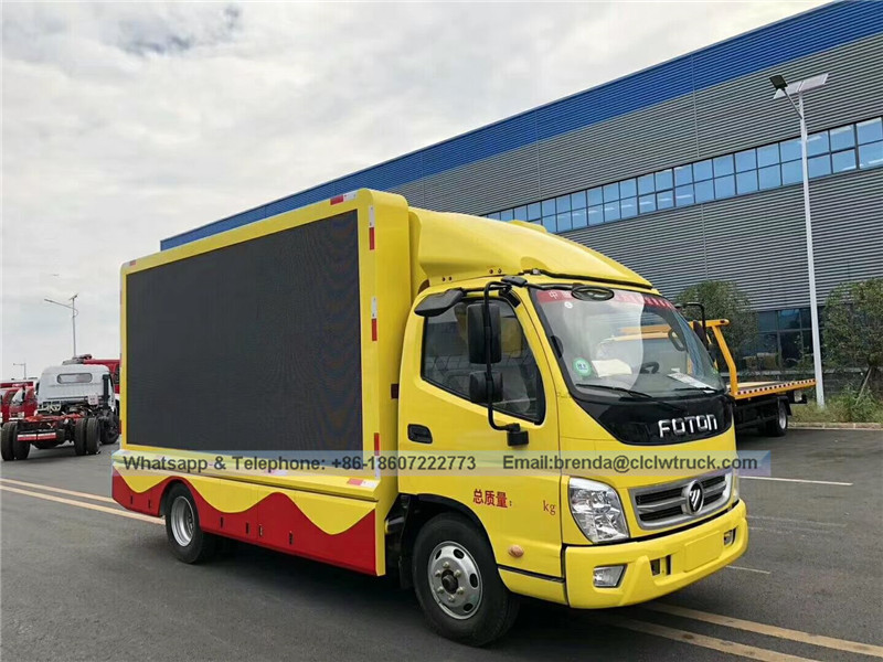 FOTON Brand  mobile LED truck with P5, P6, P4 screen for sale-Led advertising vehicle