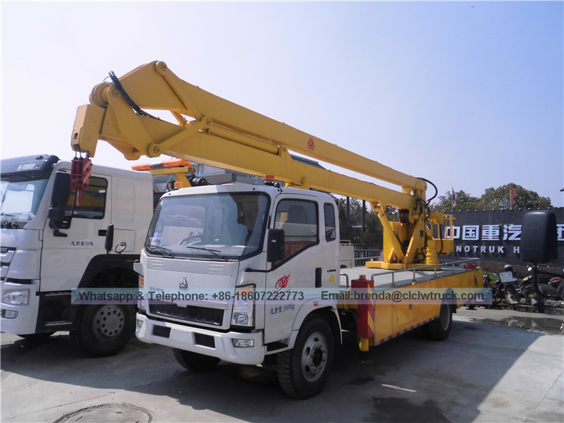 Howo High Working Truck Suparize China ، 20 مترًا لموردي الشاحنات على ارتفاع عالٍ ، China Sinotruk Aerial Platform