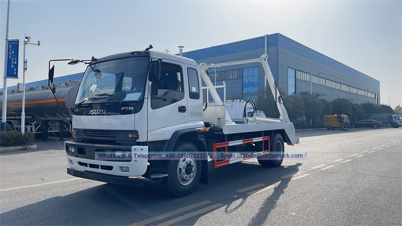 Japon Brand Isuzu FTR 10cbm Urban Swing Arm Garbage Tamin 10Tons Trash Vehicle Pric