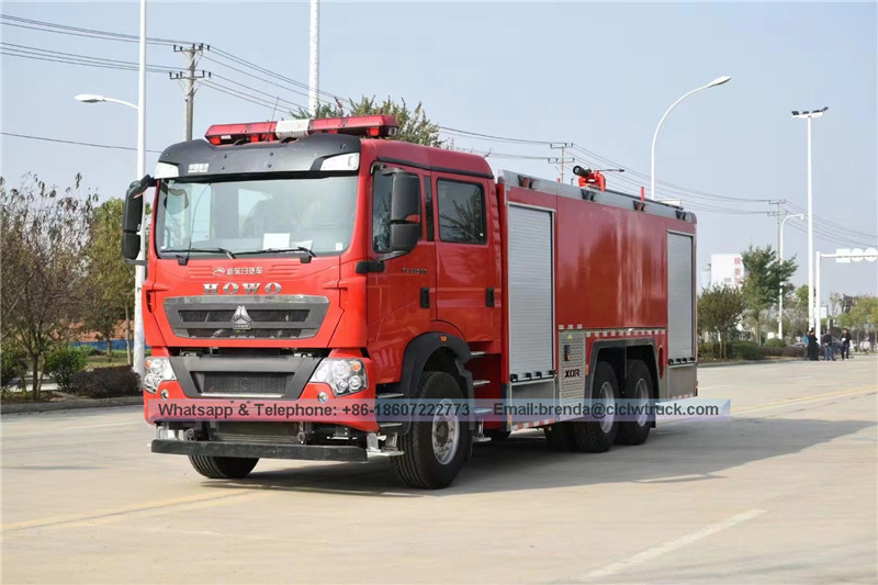 SINOTRUK HOWO 6X4 12000Liter water tank fire truck manufacturer china