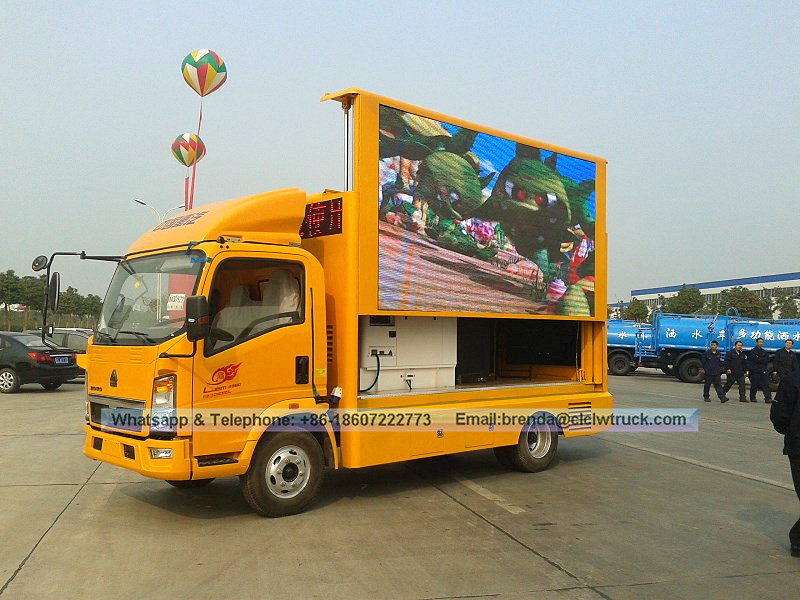 Xe tải LED Howo, giá xe tải LED di động, xe tải LED quảng cáo ngoài trời