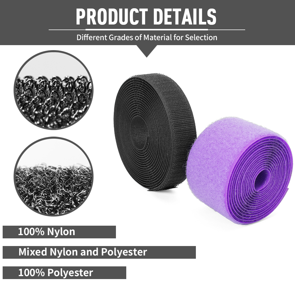 Fastening shoes holding accessories glued soft thin hook and loop fastener tape klettband