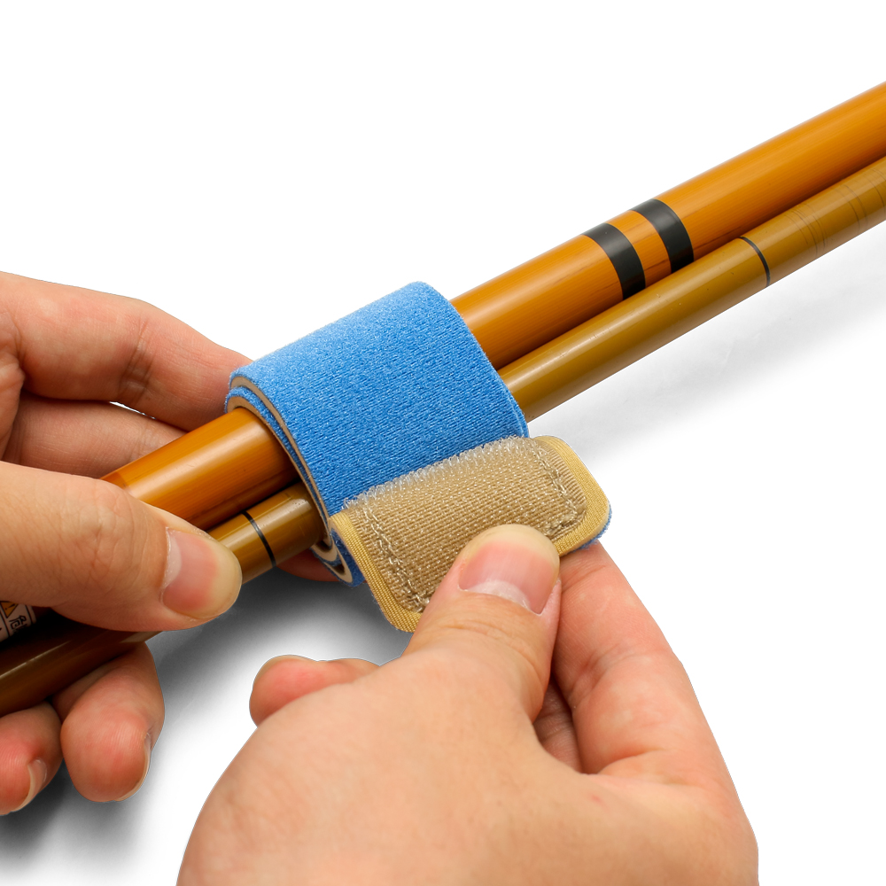 Neoprene elastic hook and hoop strap for outdoor fishing rod magic hook and loop