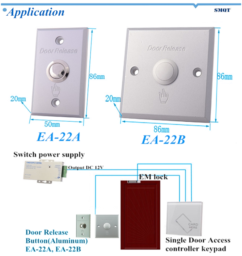Aluminum panel door release/switch button