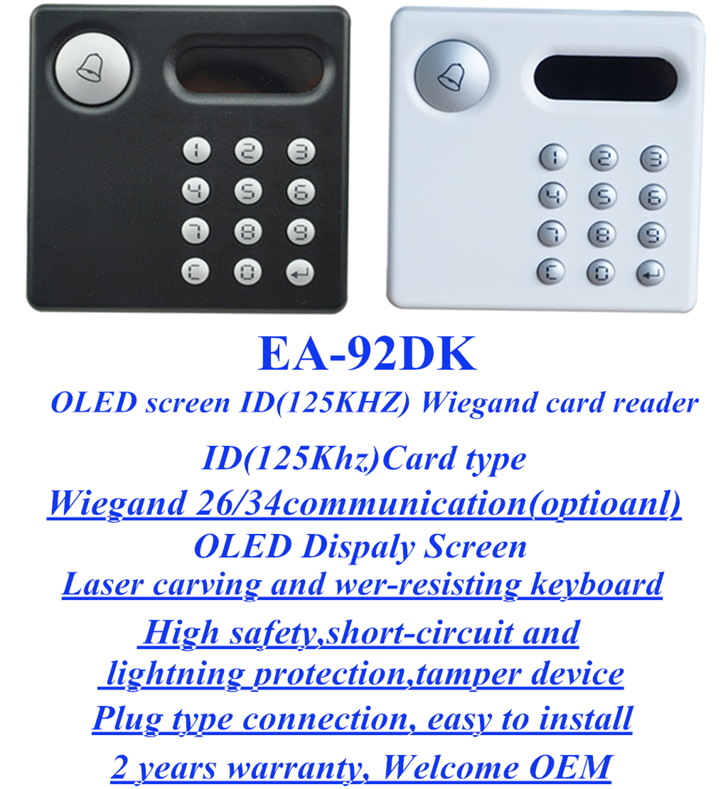 OLED Screen ID(125Khz) Access control card reader EA-92DK