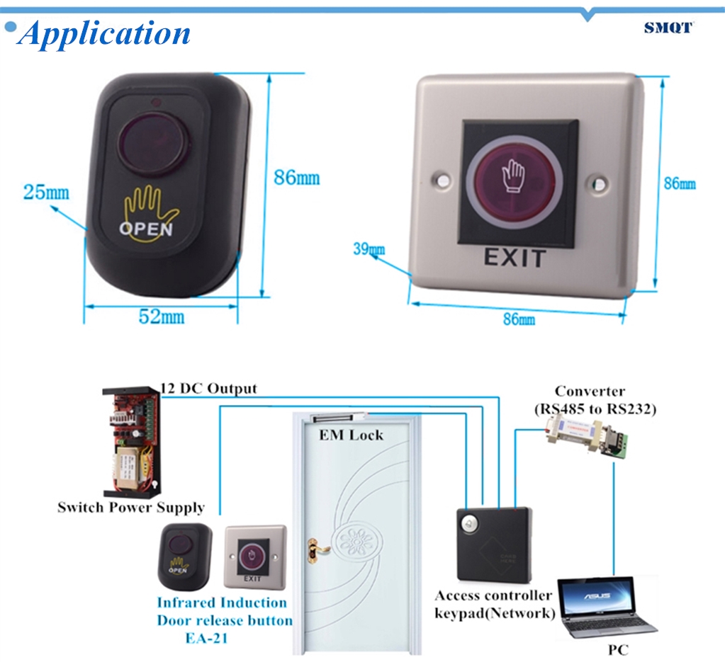 Infrared induction  door switch button