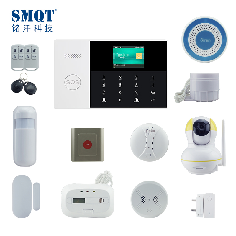 家庭安全无线wifi&gsm / 3G&gprs报警系统套件