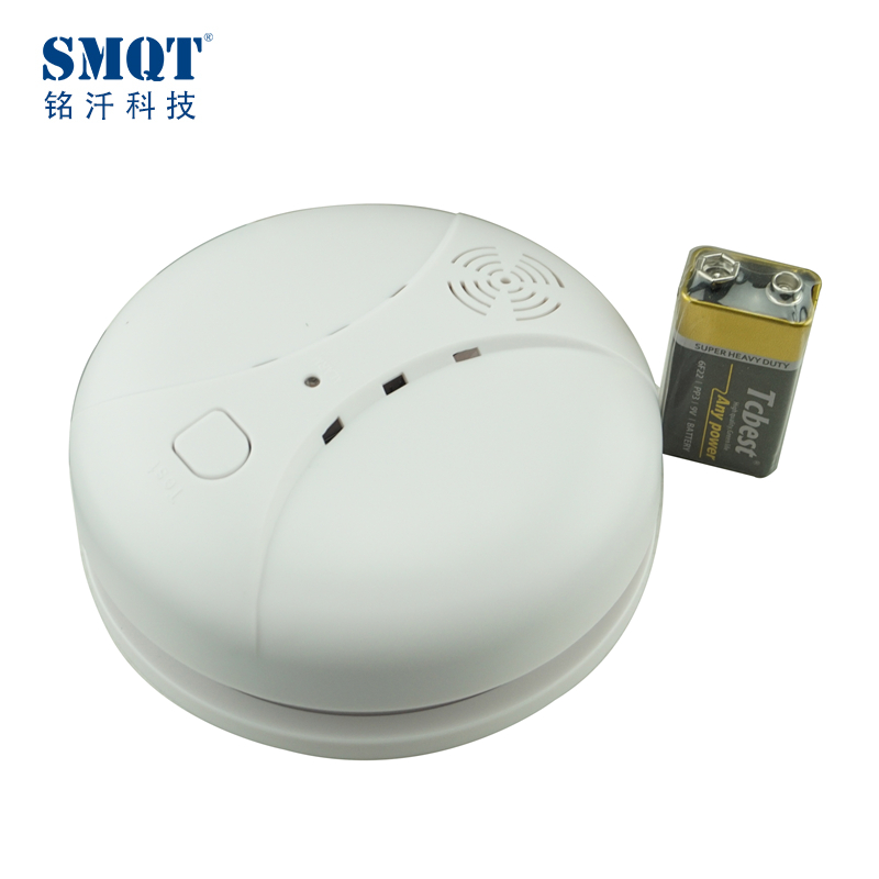 SMQT New Wireless 433MHz/Standalone photoelectric smoke detector with 9V battery for home alarm system