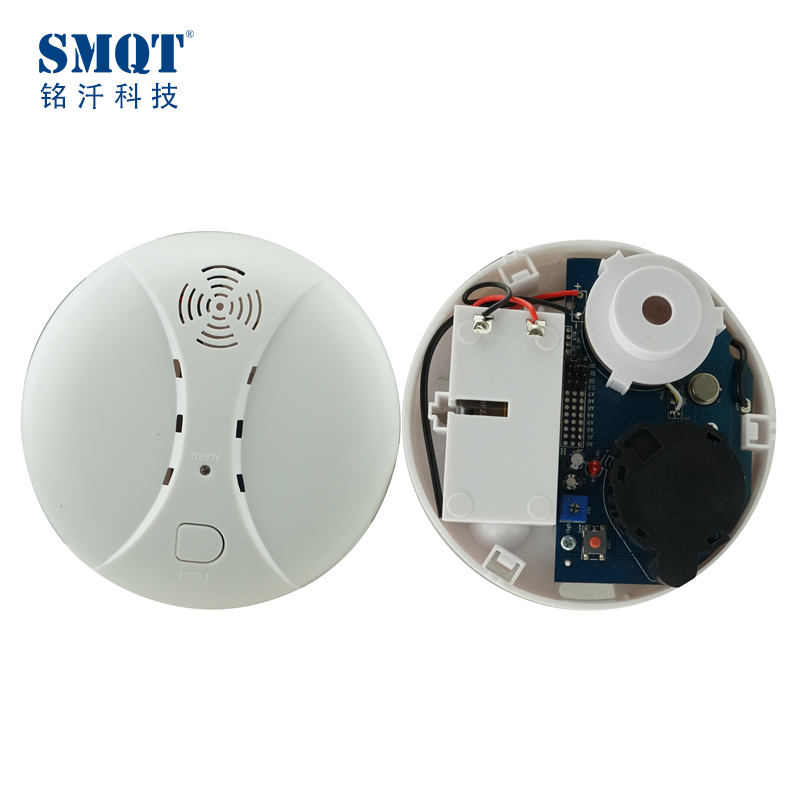 SMQT New Wireless 433MHz/Standalone photoelectric smoke detector with 9V battery for home alarm system