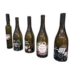 ガラスワインボトルUV印刷