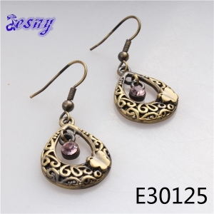 2014 cheap made in china gold tear drop earrings designs E30125