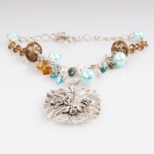 2014 fashion bead animal pendant choker necklace N90403