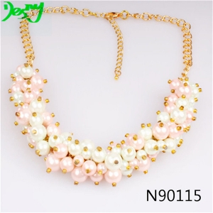 2014 indian pink world imitation faux pearl jewelry set N90115