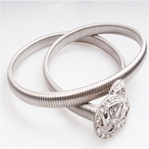 2014 new fashion woman silver stretch rhinestone fancy belt BT60002