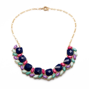 2014 wholesale fashion acrylic bead jewelry bib necklace STN012
