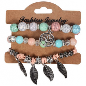 2018 Fashion Vintage Ethnic Elasticity Marble Beads Bracelet Shenzhen Supplier