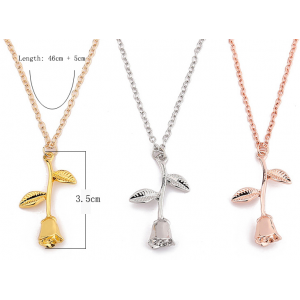 2018 Valentines Gift Fashion Newest Rose Flower Design Gold Necklace Supplier China