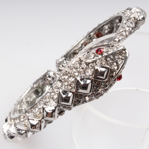925 italian silver crystal sex snake bangle bracelet B10152