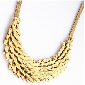 Alloy Metal Feather Wing Hedgehog Necklace