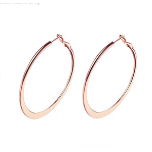 Best Selling Fashion Earrings Hoops, 18k Rose Gold Plated Hoop Earrings for Womens Sensitive Ears Hot Gift
