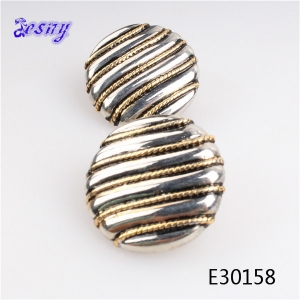 Button rhinestone factory china clip on earring E30158