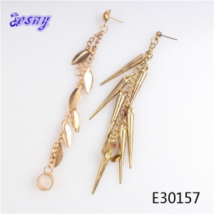 Chain cartilage earrings punk gothic for men gold plate earring E30157