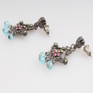 Cheap chinese ladies crystal charm alloy jewelry dangle earring E30093