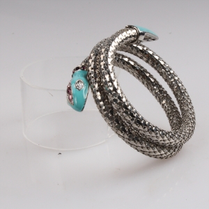 China Fashion Jewlry Rhodium Plated Bangles Latest Design Wholesale Snake Chain Bracelets Bangle For Women