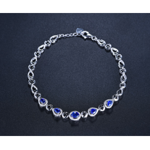 China Manufacturer 18K White Gold Sapphire Diamonds Bracelet for Woman