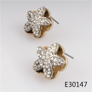Clip chinese saudi gold jewelry flower earrings designs E30147