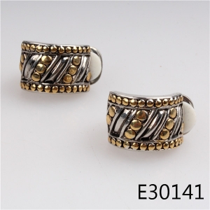 Clip on small gold 925 sterling silver earrings designs E30141