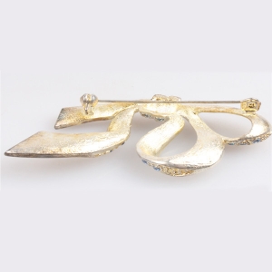 Crystal tie golden brooches wholesale lot fashion brooch P80008