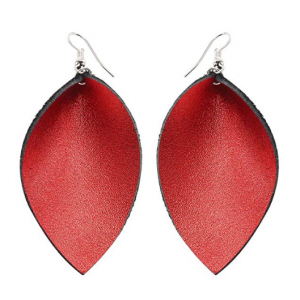 Custom Colorful Faux Leather Leaf or Teardrop Handmade Earrings Manufacturer from China