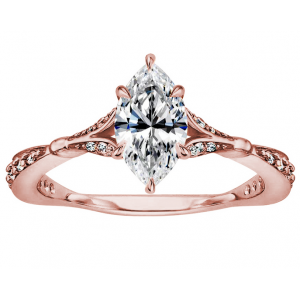 Custom Jewelry Rose Gold Plated Cubic Zirconia 925 Silver Ring Supplier in China