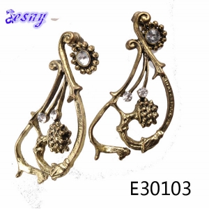 Custom chinese turquoise vintage flower earrings designs E30103