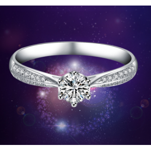 Diamond 18K White Gold Ring for Woman