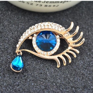 Elegant Women Crystal Rhinestone big Eye Brooches for wedding party ladies waterdrop Angel Tears Brooches pins