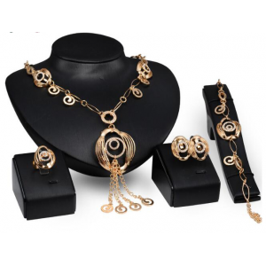 Elegant Zinc Alloy Gold Plating Jewelry Set for Women