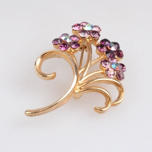 Fabric flower cheap rhinestone for wedding in bulk brooch P80019