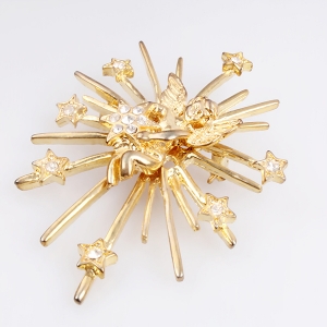 Fancy pin modern star Cupid s love wedding bouquet brooch P80003