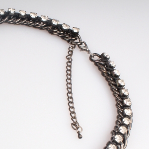 Fashion Black Cupchain Diamond Crystal Necklace N90012