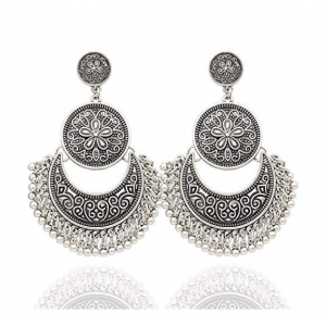 Fashion Gold Brocade Mexico Dangle Earrings Wholesale Fashion Jewelry OEM Factory