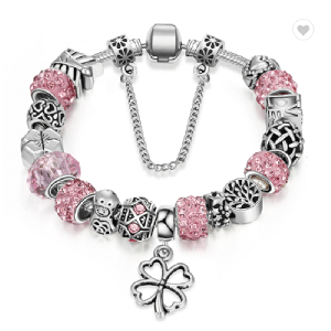 China Fashion Jewelry European Silver Plated Bead Bracelet for Women Chain Charm Bracelets as Gifts manufacturer