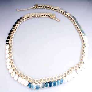 Fashion gold silver coin chain belly dance waist belt BT60035