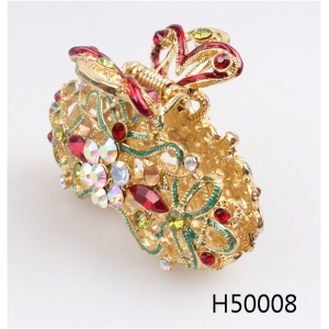 For sale red flower crystal oriental cheap wedding hair accessories H50008