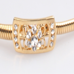 Friendship crystal gold rhinestone elastic metal brass belt BT60049